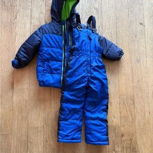 Blue and Black Kids' Snowsuit